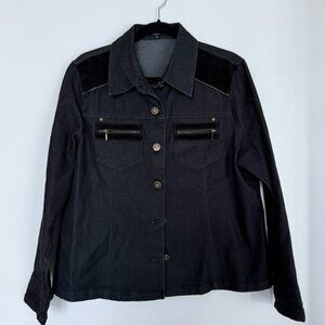 Haggar Black Jacket Women’s Size 14 | Stretch Cotton | Zip Pocket